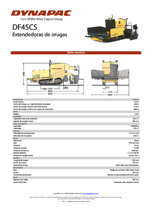 Extendedoras asfálticas sobre orugas Dynapac DF 45 CS