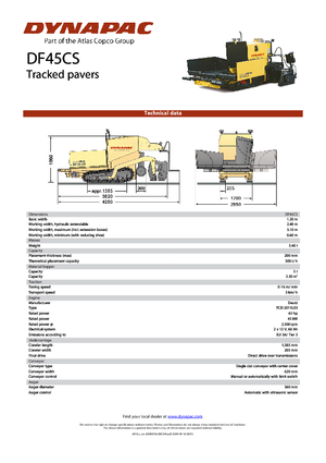 Extendedoras asfálticas sobre orugas Dynapac DF 45 CS