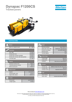 Extendedoras asfálticas sobre orugas Dynapac F 1200 CS