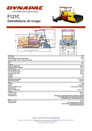 Extendedoras asfálticas sobre orugas Dynapac F 121 C