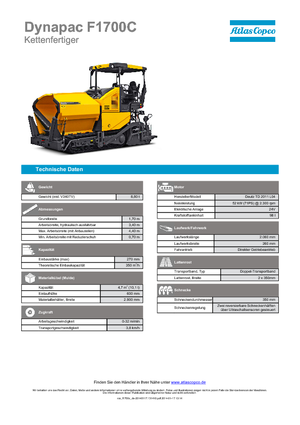Extendedoras asfálticas sobre orugas Dynapac F 1700 C