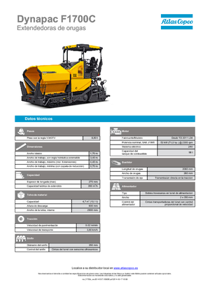 Extendedoras asfálticas sobre orugas Dynapac F 1700 C