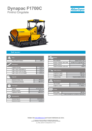 Extendedoras asfálticas sobre orugas Dynapac F 1700 C