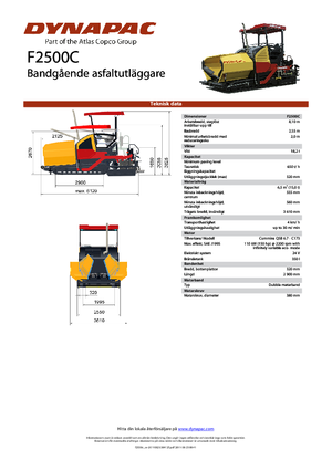 Extendedoras asfálticas sobre orugas Dynapac F 2500 C