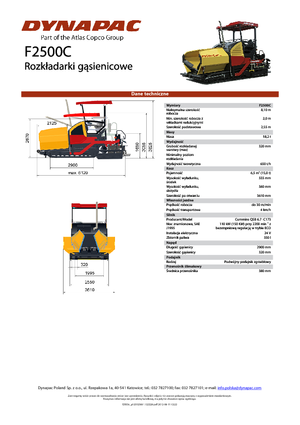Extendedoras asfálticas sobre orugas Dynapac F 2500 C