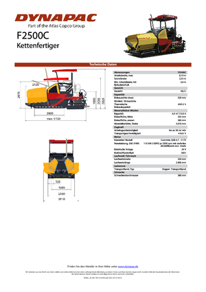 Extendedoras asfálticas sobre orugas Dynapac F 2500 C