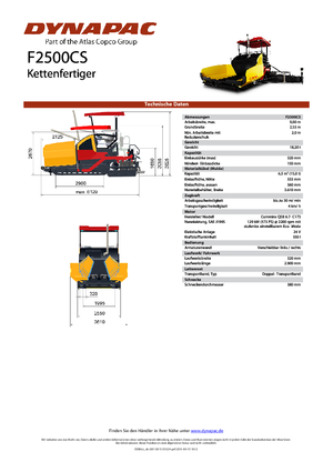 Extendedoras asfálticas sobre orugas Dynapac F 2500 CS