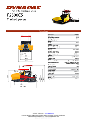 Extendedoras asfálticas sobre orugas Dynapac F 2500 CS