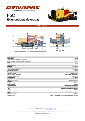Extendedoras asfálticas sobre orugas Dynapac F 5 C