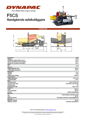 Extendedoras asfálticas sobre orugas Dynapac F 5 CS