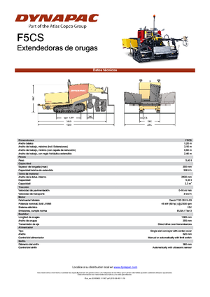Extendedoras asfálticas sobre orugas Dynapac F 5 CS