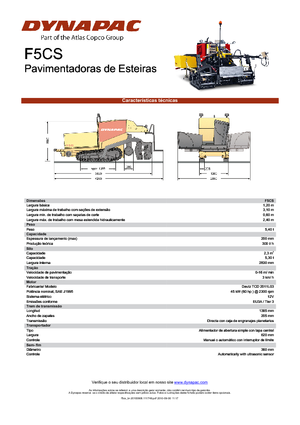 Extendedoras asfálticas sobre orugas Dynapac F 5 CS