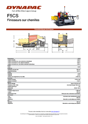 Extendedoras asfálticas sobre orugas Dynapac F 5 CS