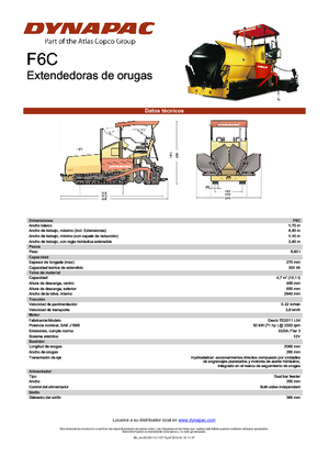Extendedoras asfálticas sobre orugas Dynapac F 6 C