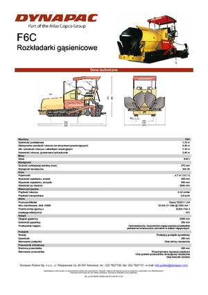 Extendedoras asfálticas sobre orugas Dynapac F 6 C