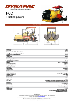 Extendedoras asfálticas sobre orugas Dynapac F 6 C