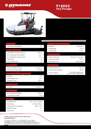 Extendedoras asfálticas sobre orugas Dynapac F1800C