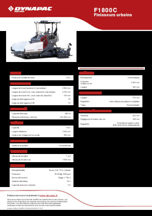 Extendedoras asfálticas sobre orugas Dynapac F1800C