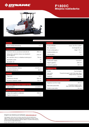 Extendedoras asfálticas sobre orugas Dynapac F1800C