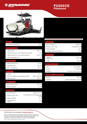 Extendedoras asfálticas sobre orugas Dynapac F2500CS