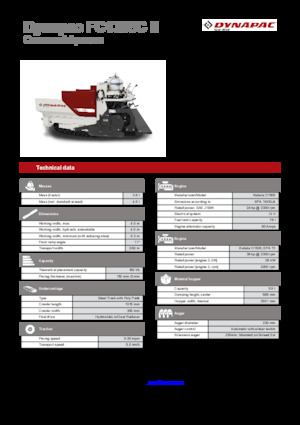 Extendedoras asfálticas sobre orugas Dynapac FC1300C II