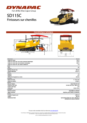 Extendedoras asfálticas sobre orugas Dynapac SD 115 C