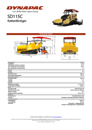 Extendedoras asfálticas sobre orugas Dynapac SD 115 C