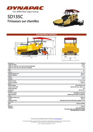 Extendedoras asfálticas sobre orugas Dynapac SD 135 C