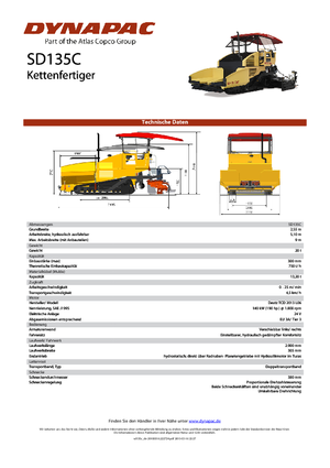 Extendedoras asfálticas sobre orugas Dynapac SD 135 C