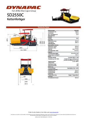 Extendedoras asfálticas sobre orugas Dynapac SD 2550 C