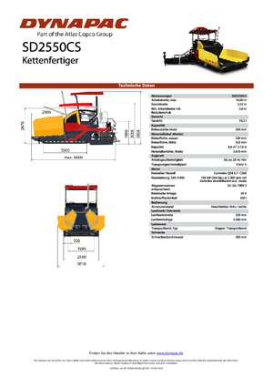 Extendedoras asfálticas sobre orugas Dynapac SD 2550 CS