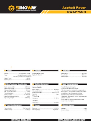 Extendedoras asfálticas sobre orugas Sinoway SWAP75CH