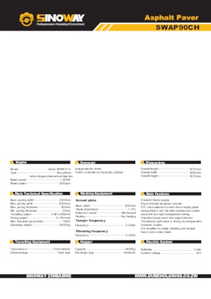 Extendedoras asfálticas sobre orugas Sinoway SWAP90CH