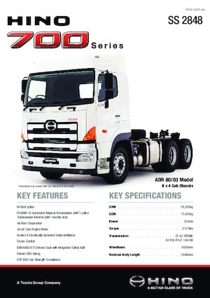 Tractoras Hino 700 SS 2848 6x4