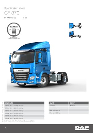 Tractoras DAF CF 370 FT SLEEPER CAB