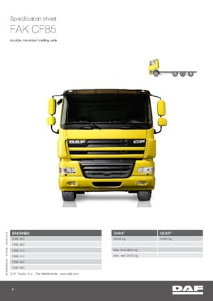 Chasis rígido DAF CF 85.360 FAK