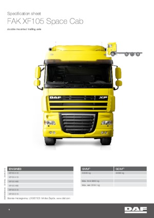 Chasis rígido DAF XF 105.410 FAK