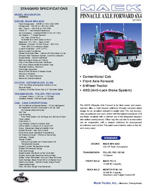 Tractoras Mack PINNACLE CA68 Conventional CHU603 MP8 6x4