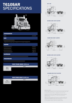 Tractoras Kenworth T610SAR 760mm Mid roof MX 15 6x4