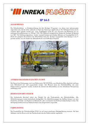 Plataformas elevadoras articuladas sobre camión Inreka IP 14-3