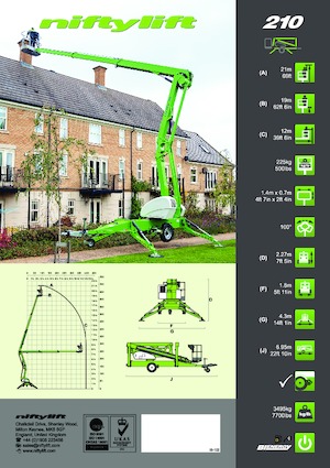 Plataformas elevadoras articuladas sobre camión Niftylift Nifty 210DACT