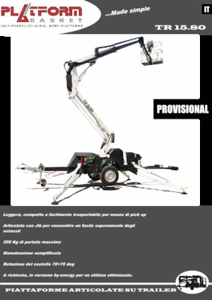 Plataformas elevadoras articuladas sobre camión Platform Basket TR 15.80