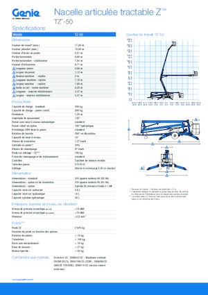 Plataformas elevadoras articuladas sobre camión Genie TZ™-50