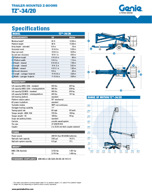 Plataformas elevadoras articuladas sobre camión Genie TZ 34/20