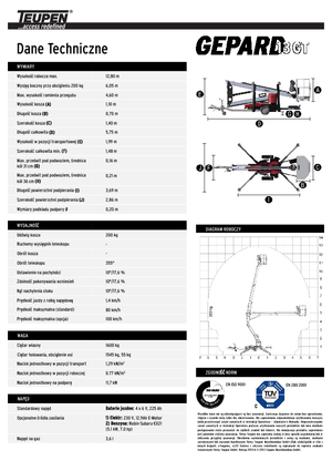 Plataformas elevadoras articuladas sobre camión TEUPEN Gepard 13 GT