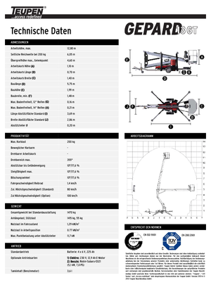 Plataformas elevadoras articuladas sobre camión TEUPEN Gepard 13 GT