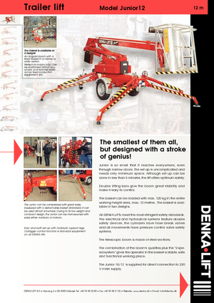 Plataformas elevadoras articuladas remolcables Denka-Lift - Rothlehner Junior 12