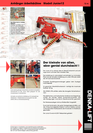 Plataformas elevadoras articuladas remolcables Denka-Lift - Rothlehner Junior 12