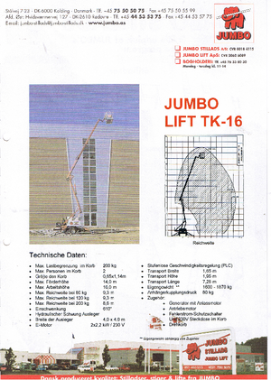 Plataformas elevadoras articuladas sobre camión Jumbo Lift TK 16