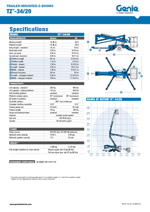 Plataformas elevadoras articuladas sobre camión Genie TMZ 34/20 DC